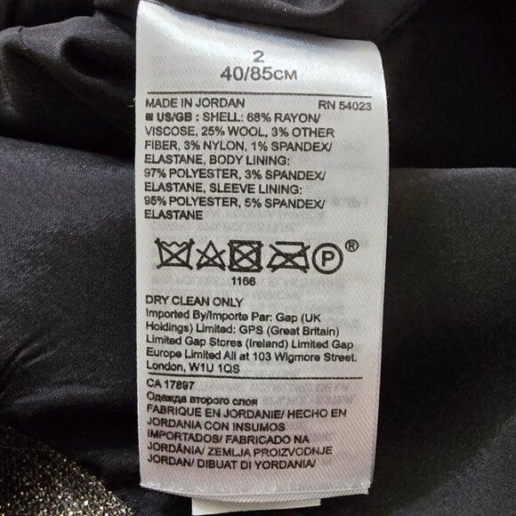 Banana Republic Classic Fit Gold Metallic Blazer Sz 2 - Picture 9 of 11